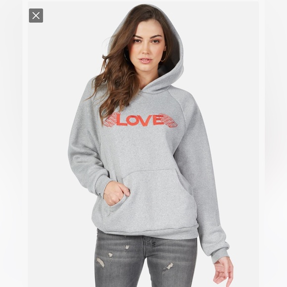 LAUREN MOSHI Renee Pullover Hoodie W Pockets with Love Wings Embroidery - Picture 12 of 12